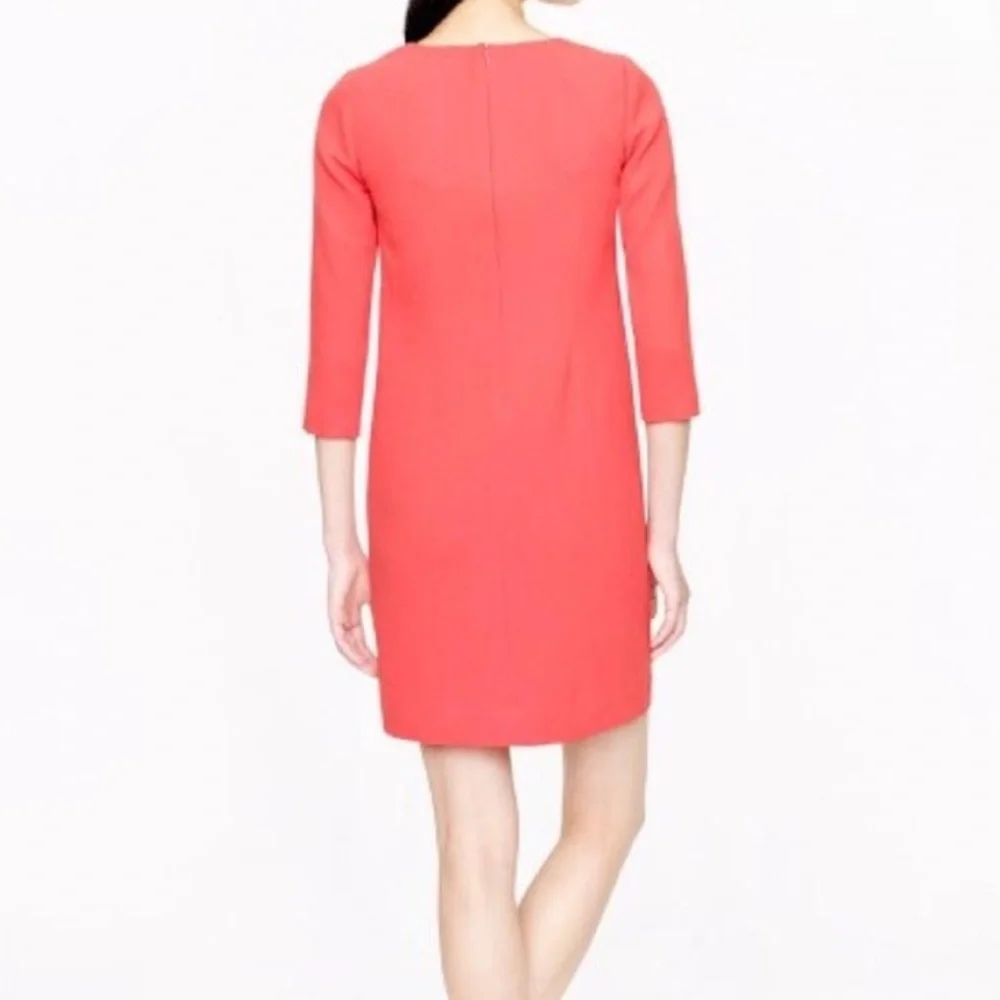 J. Crew Crepe V-Neck Dress in Pink